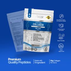 The Intelligent Health collagen powder stirred into a coffee for easy blending
