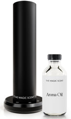 The Magic Scent bluetooth tower diffuser front view, quiet performance for home or office