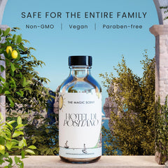 The Magic Scent Hotel Di Positano diffuser oil pour releasing citrus and floral notes.