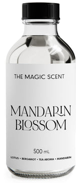 The Magic Scent Mandarin Blossom bottle front, premium diffuser oil for luxury spaces