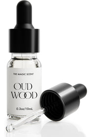The Magic Scent Oud Wood diffuser oil bottle ready to diffuse warm woody notes at home