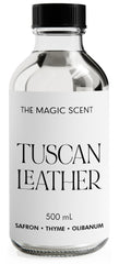 The Magic Scent Tuscan Leather diffuser oil bottle for refined home fragrance.