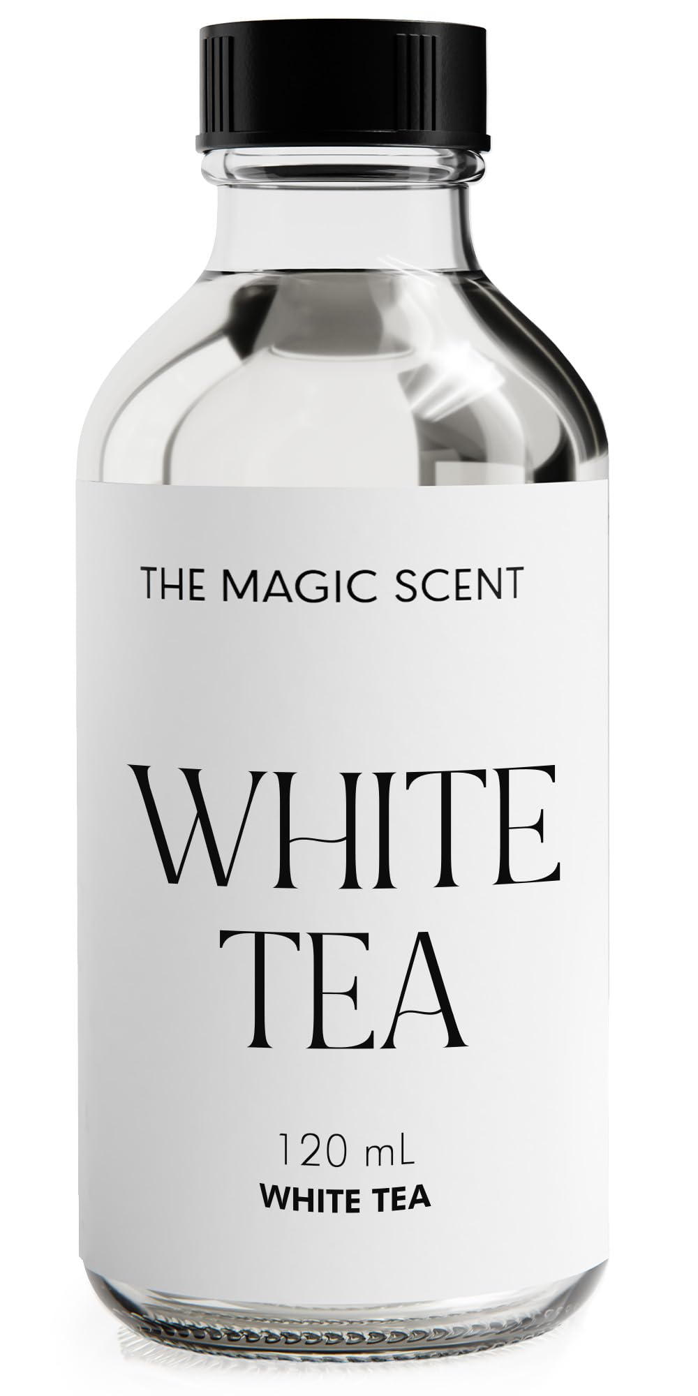 The Magic Scent White Tea diffuser oil bottle elevates home fragrance.