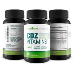 The Makers CDZ Vitamins on a countertop conveys a holistic health approach.
