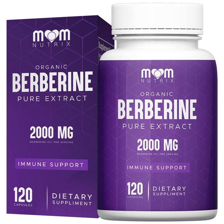 The Monk Berberine bottle pour highlighting a triple-strength daily formula for vitality.