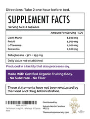 Chill Pill label close-up showing vegan capsules and organic formula.