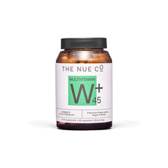 The Nue Co Women's Multivitamin 45+ bottle front supports daily energy and wellness.