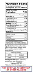 The Right Stuff box label highlights nutrition details and safety certification.