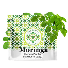 The Source Matters organic moringa powder bulk pouch ready for smoothies and teas