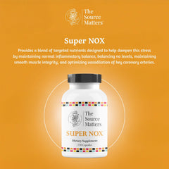 Super NOX capsules close-up highlighting nitric oxide support