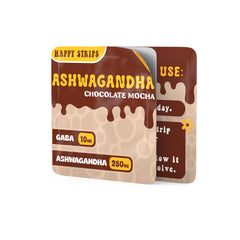 The Supplement Co Happy Strips ashwagandha-ksm66 label emphasizes premium organic extract.