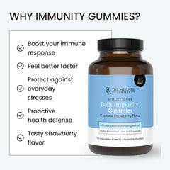The Wellness Company gummies featuring zinc, convenient daily immune routine.