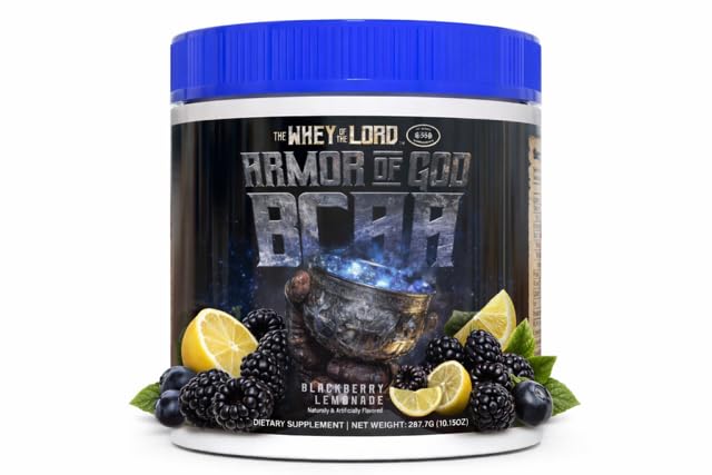 The Whey of The Lord Armor of God BCAA bottle front view supports post-workout recovery.