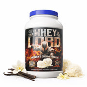 The Whey of The Lord Heaven's Cream vanilla bottle shows premium protein for daily muscle support