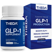 Theda GLP-1 supplement bottle front view for daily use and appetite support.