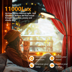 TheDeco Light Therapy Lamp remote control image highlighting easy operation from anywhere.