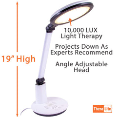 Theralite Halo light base with touch control for easy operation.