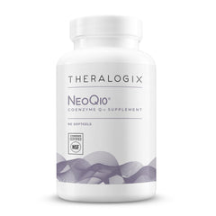 Theralogix NeoQ10 bottle front highlighting enhanced-absorption CoQ10 for daily use