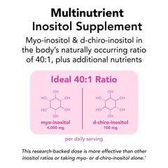 Theralogix Ovasitol Plus bottle back highlights ingredients and usage details for informed daily use