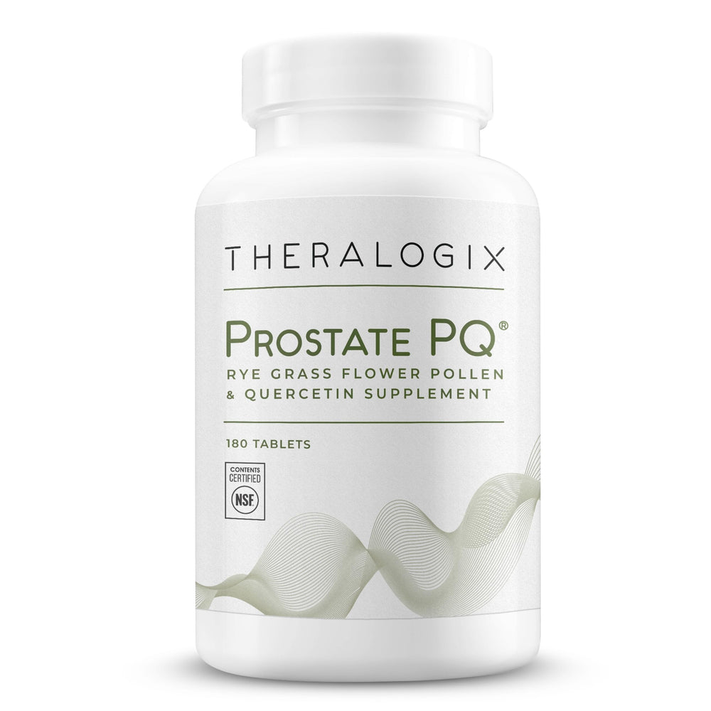 Theralogix Prostate PQ tablets in bottle front for pelvic health support.