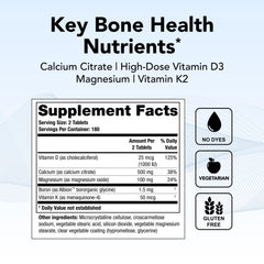Theralogix TheraCal D2000 tablets close-up highlighting calcium citrate content