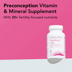Tablets close-up highlighting the core preconception nutrients