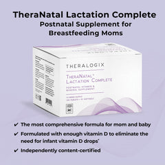 Theralogix TheraNatal NSF-certified label close-up highlights purity and quality.