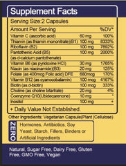 TheraSuva B-Complex softgels closeup highlighting B vitamins for focus