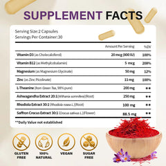 Theronika Aly saffron-ashwagandha-rhodiola capsules adaptogenic mood balance
