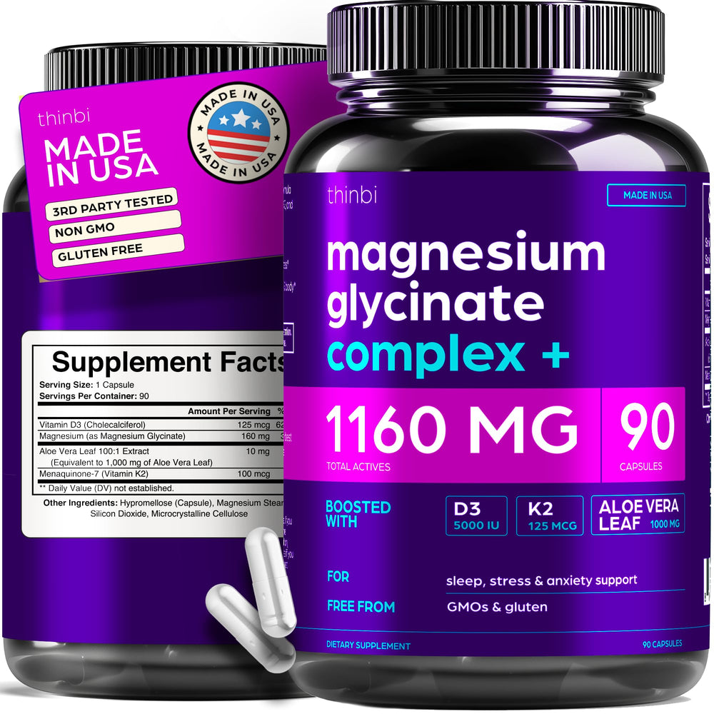 Thinbi Magnesium Glycinate bottle front for high absorption
