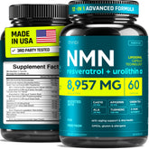Thinbi NMN Real NAD+ bottle showing energy and longevity focus.