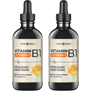 Think Above vitamin B1 and vitamin C liquid drops bottle with dropper for daily energy support.