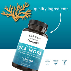 Thomas' All-Natural Remedies organic sea moss powder features natural texture.