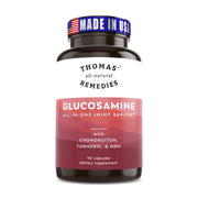 Thomas' all-natural Remedies Glucosamine Chondroitin bottle promotes daily joint comfort.