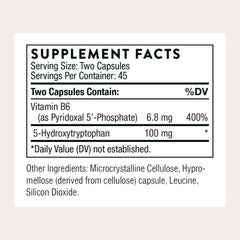 THORNE 5-HTP capsules being poured for easy daily use.