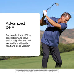 THORNE Advanced DHA label detail highlights DHA and EPA per serving.