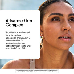 THORNE Advanced Iron Complex nutrition panel emphasizes 36 mg elemental iron per capsule.