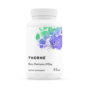 THORNE Basic Nutrients 2/Day bottle front, ready for daily use and wellness support