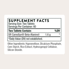 Close-up of THORNE beta-alanine sustained-release tablets highlighting controlled absorption.