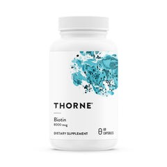 THORNE Biotin bottle pour for easy daily use toward healthy hair, nails and skin.