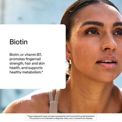 THORNE Biotin label detail highlights potency and third-party certification.
