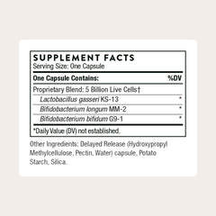 Thorne FloraMend Prime capsule closeup shows 5 billion CFUs per serving