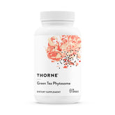 THORNE Green Tea Phytosome bottle shows caffeine-free antioxidant support for daily wellness.