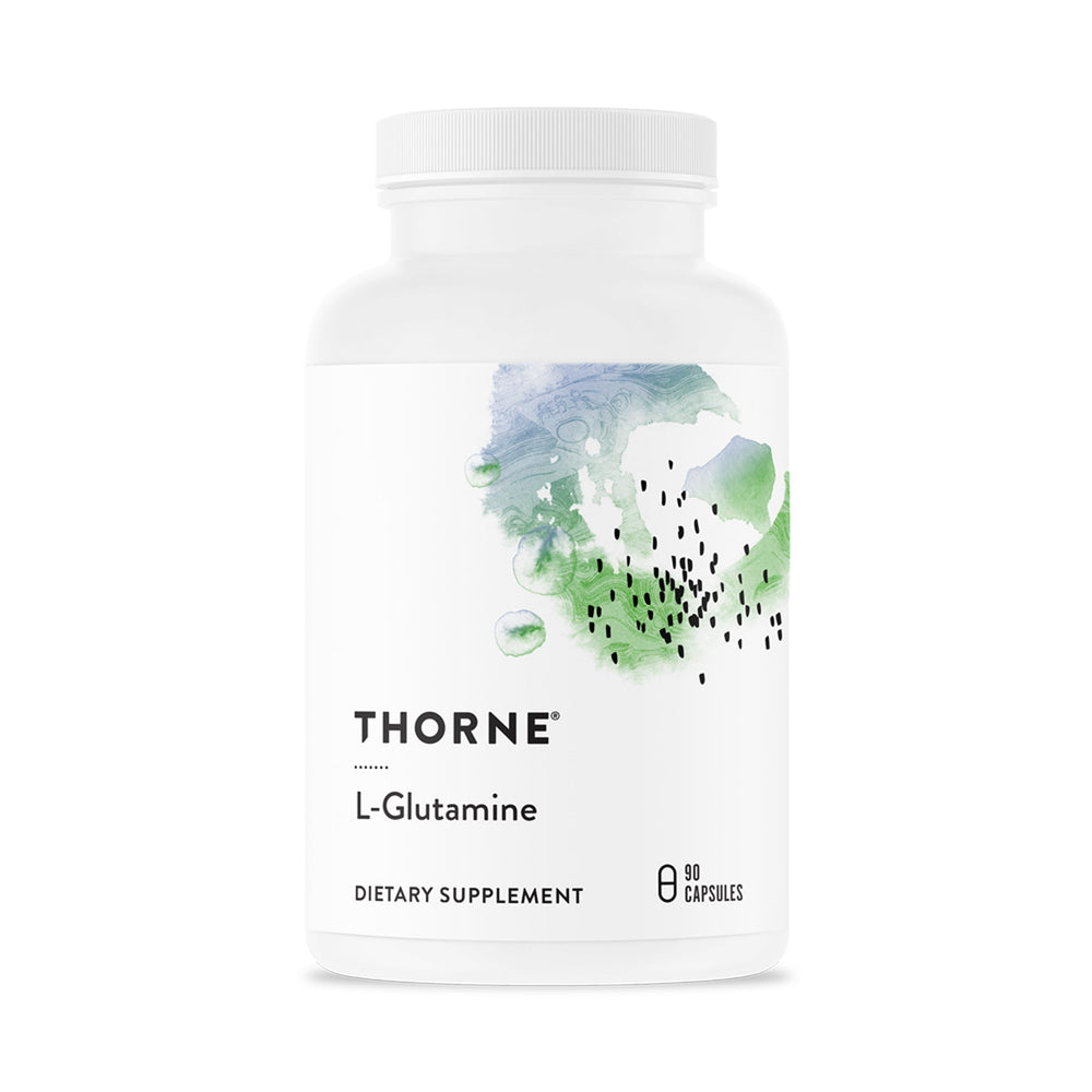 THORNE L-Glutamine bottle front showing GI support