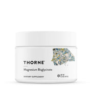 Thorne Magnesium Bisglycinate powder tub on display for daily wellness.