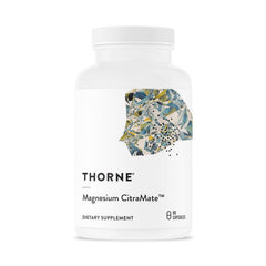 THORNE Magnesium CitraMate bottle promotes daily energy and bone support.