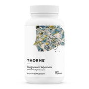 THORNE Magnesium Glycinate bottle-label shown for easy supplement identification and trusted quality.