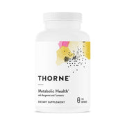 THORNE Metabolic Health bottle front showing product name and key ingredients for potential weight support.