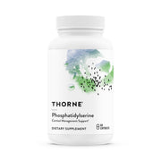 THORNE phosphatidylserine capsules 60 count on a clean bottle for focus.