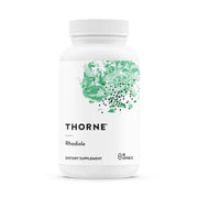 THORNE Rhodiola bottle front showing stress support in daily use